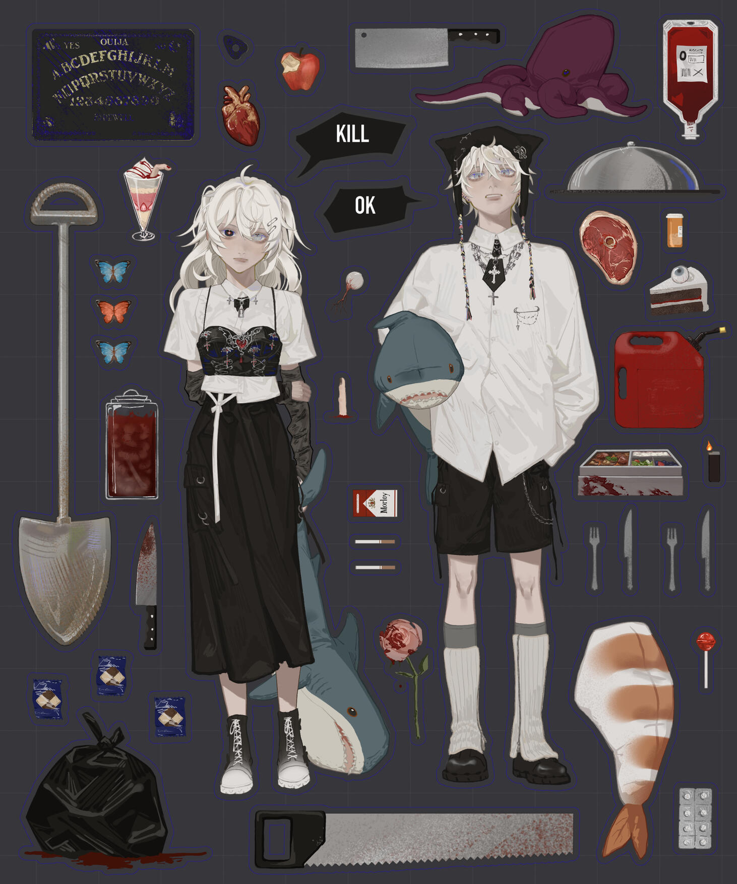 2023 Original Character Sticker Sheet Design